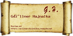 Göllner Hajnalka névjegykártya